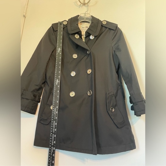 Coach Black Double-Breasted Trench Coat over $400 retail NWOT - Picture 9 of 10
